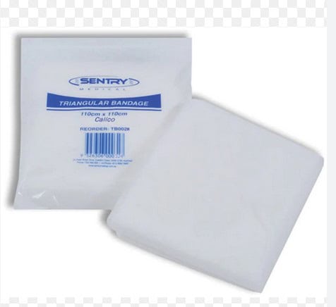 Sentry Triangular First Aid Bandage for sports injuries and emergencies, portable and easy to use.