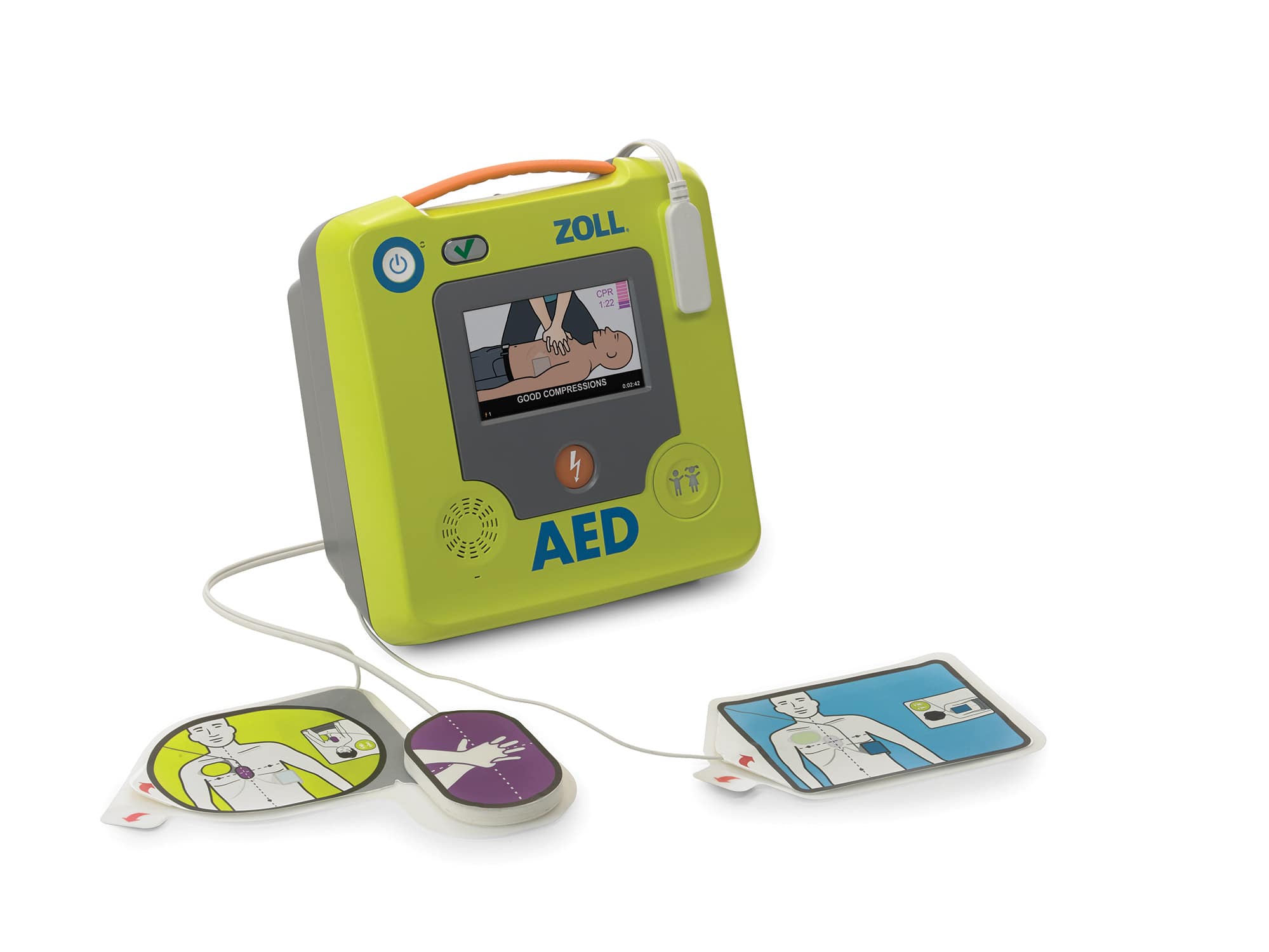 AED first aid training kit with sports injury simulation for emergency response.